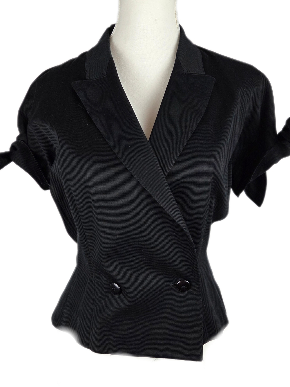 Vintage 90s SPORTMAX Max Mara Short Sleeve Double Breasted Blazer Jacket Tie Cuf